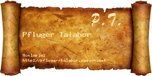 Pfluger Talabor névjegykártya